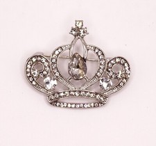 Silver rhinestone royal crown - silver,