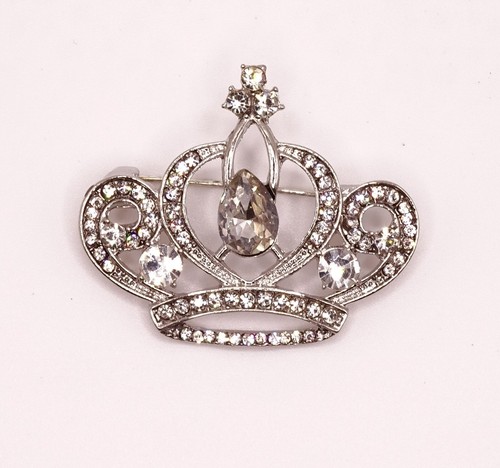 Silver rhinestone royal crown - silver,