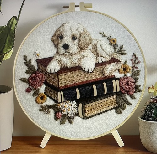 Embroidery kit with display - embroidery,