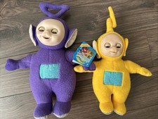 Teletubbies Tinky Winky & Laa Laa 1996 Medium Soft Toys With 1 Tag