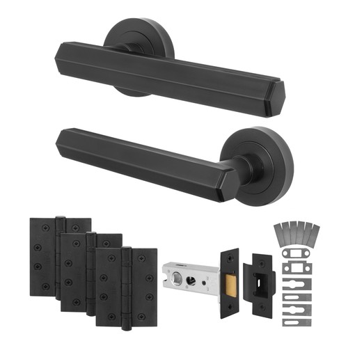 Black internal door - internal, handle