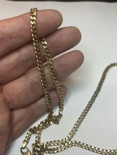 Heavy Gold Fine Curb Chain Necklace 9ct 25” Weight 24.03 G