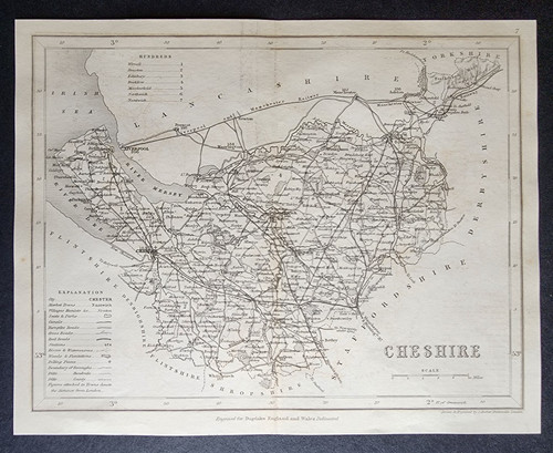 Antique 1850 county - county,