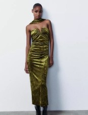 ZARA green velvet dress size