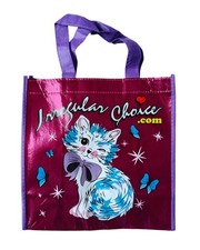 New IRREGULAR CHOICE Pink Foil Cat Rabbit Small Shopping Tote Bag Carrier Kitsch