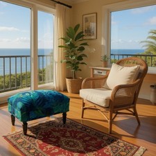 Floral Fabric Tapestry Ottoman Footstool With Drawer Lounge Padded Footstool