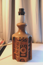 Vintage Studio Pottery Lamp Louis Hudson Brutalist  Cornwall Abstract