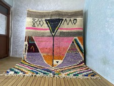 Moroccan Berber Beni Ourain Wool Rug Color Multi Design Area Handmade Carpet Rug