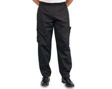Black Baggy Cargo Chef Pants