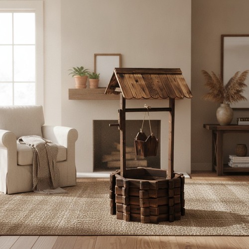 Wooden wishing well - well, planter