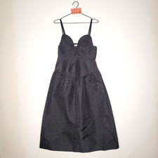 Ganni Dress 10 Black Brand New Strappy Midi Taffeta Recycled Polyester Bustier