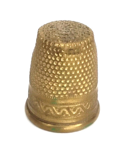 Antique brass sewing thimble - brass,