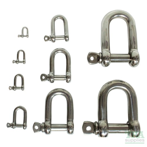 Stainless steel dee shackle - steel,