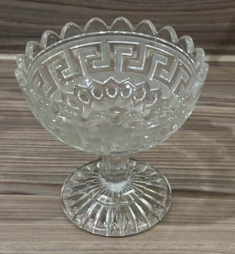 Pressed glass pedestal - pressed, compote