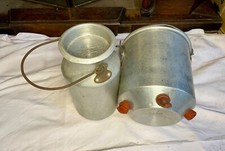Vintage Aluminium Lamb Feeder & Milking Pail Set – BLOW Marked – Farmhouse Décor