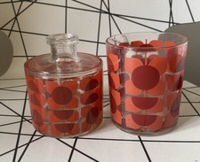Orla Kiely empty reed diffuser glass jar  (vase) and candle holder
