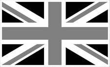 Grey & black  Union Jack flag