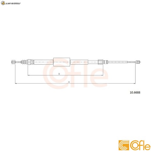 Cable parking brake - cable, 92.10.6688