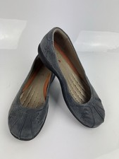 Clarks Women’s Unstructured Shoes Grey Leather Ballet Flats Pumps UK Size 6.5