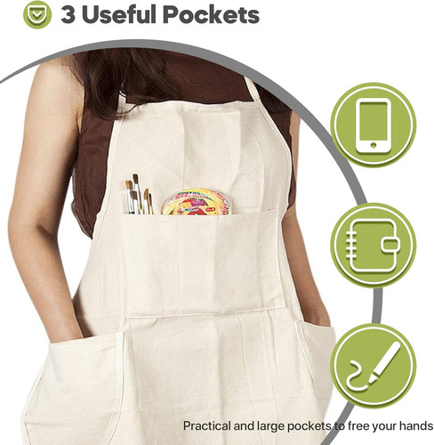 Artist apron with pockets - apron,