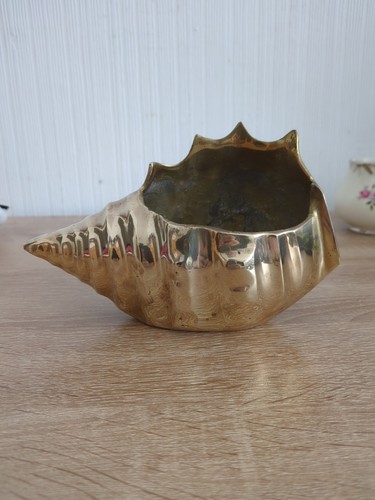 Vintage brass conch - brass,