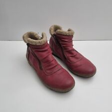 Pavers Relife Red Ankle Boot Size 6