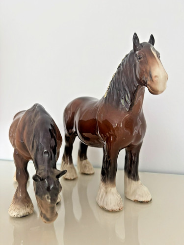 Pair brown white beswick - of,