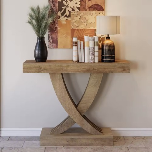 Console table 110cm solid wood - console,