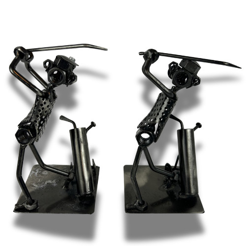 Metal golf golfer sculpture - metal,