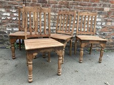 Rustic Dining Chairs Wooden Indian Sheesham Teak & Iron Bargain