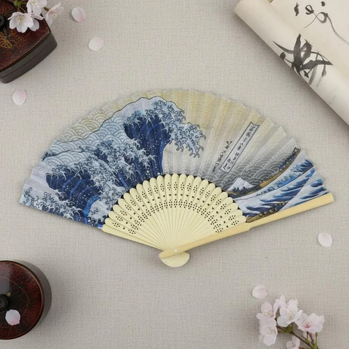 Great wave fan hokusai - fan, |