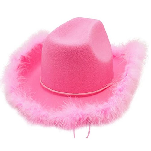 Cowgirl hat with fluffy - with,