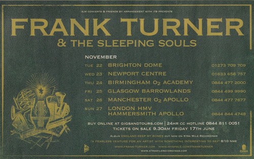 Frank turner tour 2011 - frank,