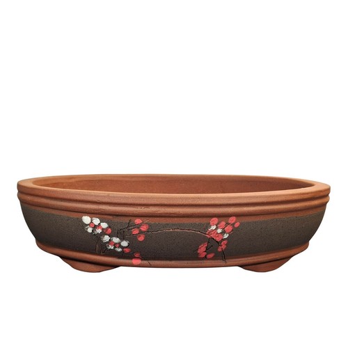 Painted bonsai pot - painted,