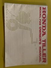 1972 Honda F28 Walk-Behind Rotary Garden Tiller Owner's Manual Owners Snowblower