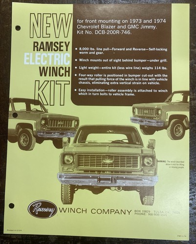 Ramsey winch brochure - brochure, 1973