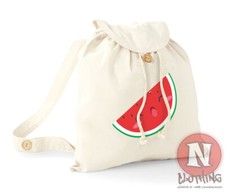 Watermelon backpack beach holiday school college organic cotton day bag