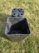 2 Litre Square Black Plastic Plant Pots X 15