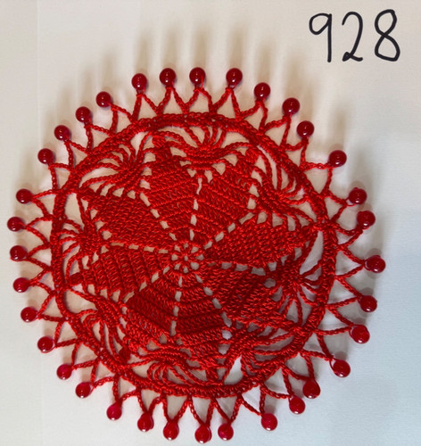 Hand made crochet beaded jug - made,