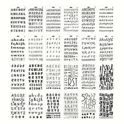Inch letter stencils - inch,