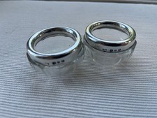 Pair of Victorian Levi & Salaman Silver Rimmed Glass Salts - Birmingham 1898