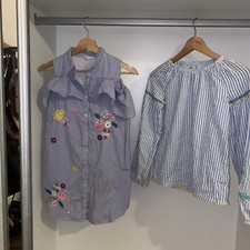 Girls Age 11-12 Years River Island Shirt Dress Blouse Bundle Pinstripe Summer