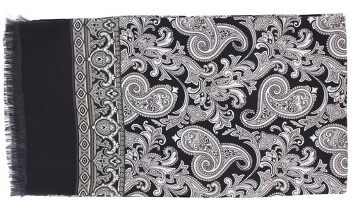Black with grey paisley - black,