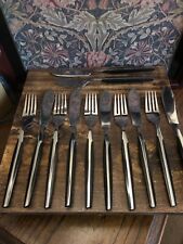 JAPANESE ELDAN STEEL Fish Knives & Forks Mid Century Modern Style Retro Look