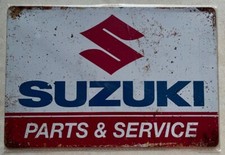 SUZUKI PARTS & SERVICE METAL SIGN MAN CAVE GARAGE WORKSHOP CAR 20x30