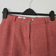 Hucke Ladies Red Terracotta Wool 2 Pockets Trousers Size 14