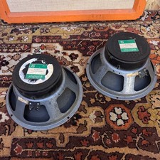 Matched Pair 2x Vintage 1960s 1970s Goodmans 12" Green Label 15ohms 12" Speakers