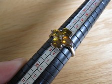 TGGC 10k 10ct White Gold Faceted Cluster Gemstone Ring, Andesine Size Q, 3.45g