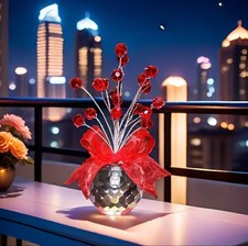 Crystal Flower Figurine Vase