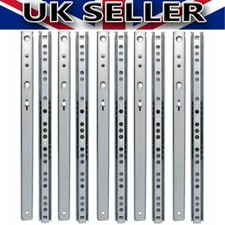 5 Pairs 17mm Metal Ball Bearing Drawer Runners Slides 310mm Draw Depth UK